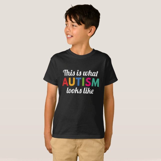 Autism ser ut som tee shirt (Hel framsida)