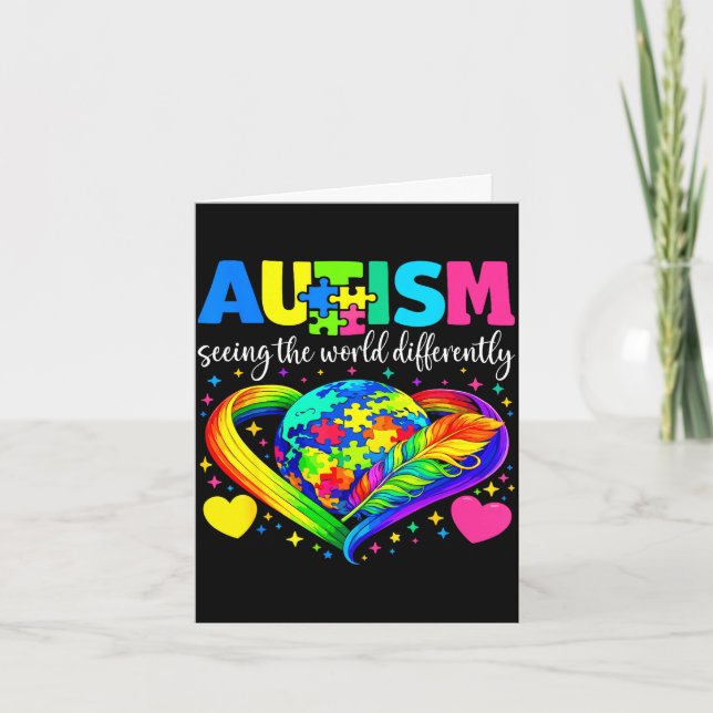 Autism ser världen annorlunda autism kort (Framsida)