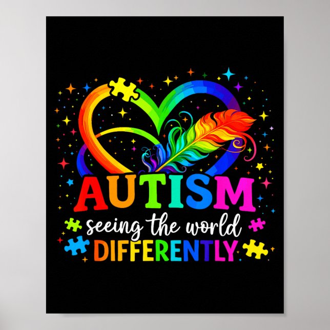 Autism ser världen annorlunda autism poster (Framsidan)