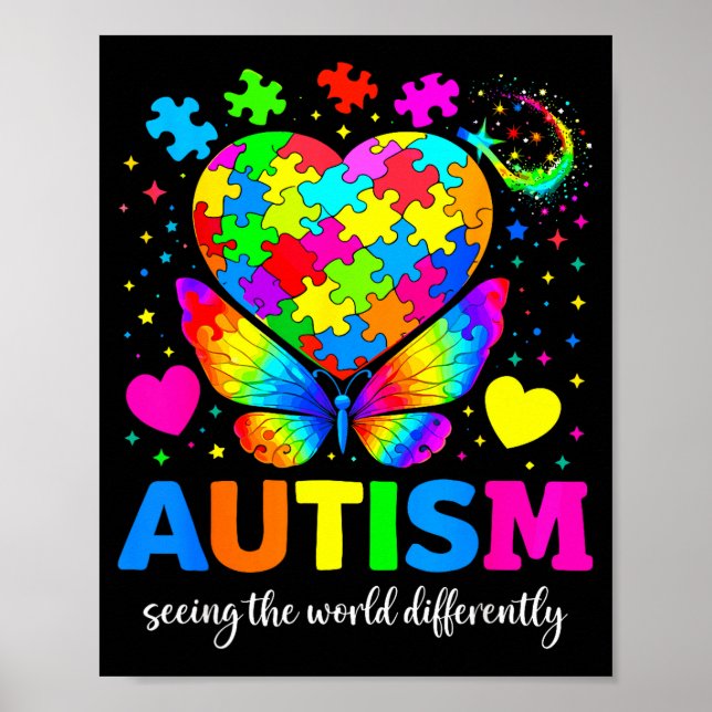 Autism ser världen annorlunda autism poster (Framsidan)