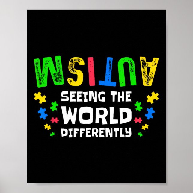 Autism Ser Världen Annorlunda Neurodiversitet Poster (Framsidan)