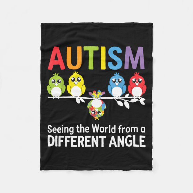 Autism Ser Världen Från En Annan Vinkel Klipp Fleecefilt (Framsidan)