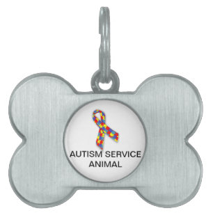 Autism Service Animalisk Märkre med Autism Logotyp Namnbricka Husdjur
