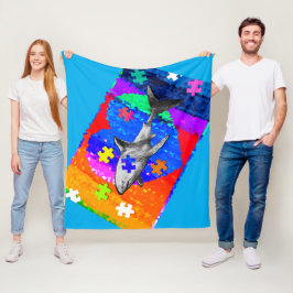 Autism Shark 3 sizes Fleecefilt