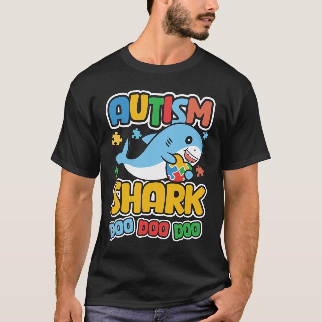 Autism Shark - "Awareness Day" T Shirt (Framsida)