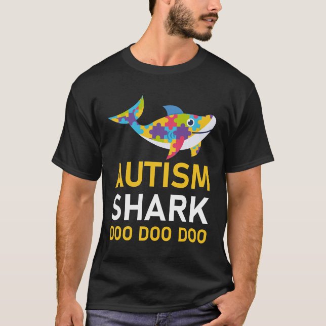 Autism Shark doo doo doo doo T Shirt (Framsida)
