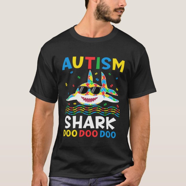 Autism Shark Puzzle Awareness Day Cute For Boys Gi T Shirt (Framsida)