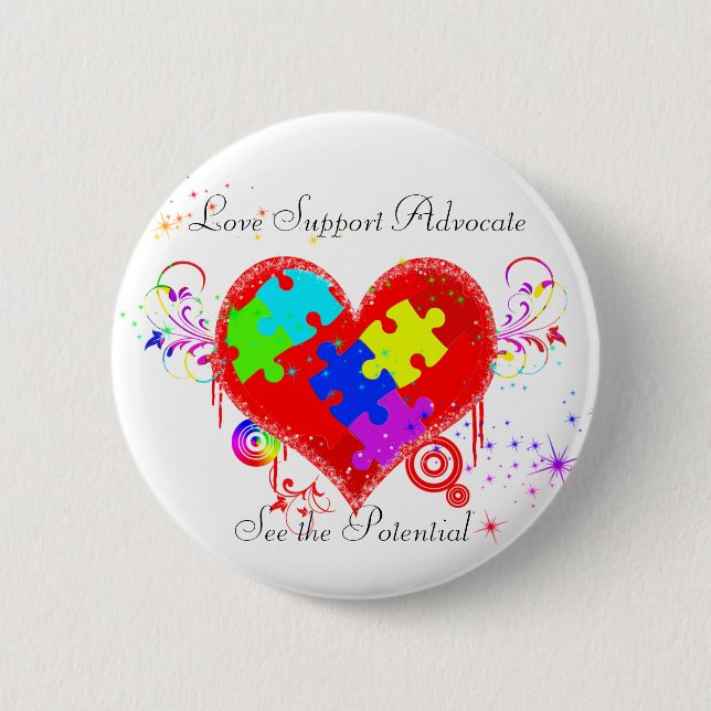 Autism Shining Heart Knapp (Framsida)