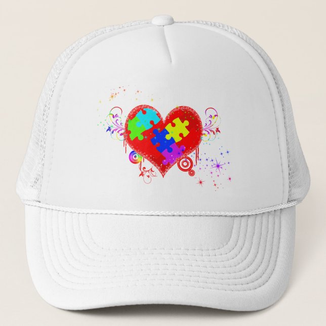 Autism Shining Heart Truckerkeps (Framsida)