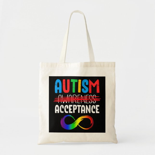 Autism Shirt i april Bära Red i stället Autism-Acc Tygkasse (Framsidan)
