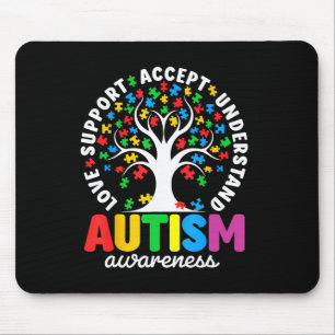 Autism Shirt Kärlek accepterar stöd Autism Autism Musmatta