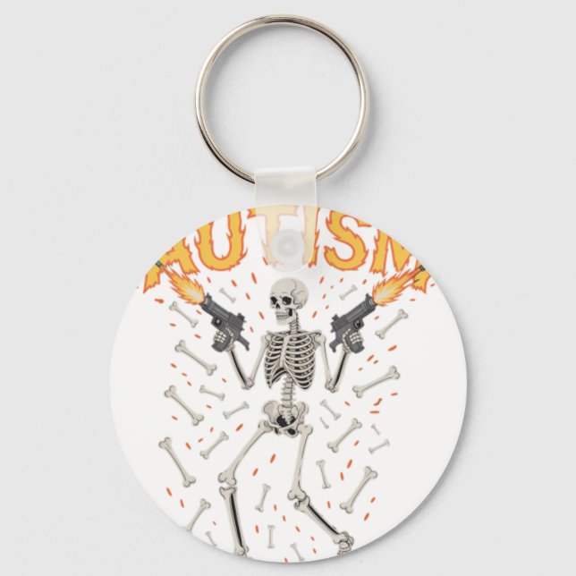 Autism Skeleton Funny Oddly Specific Meme Autistic Nyckelring (Framsida)