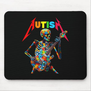 Autism Skeleton Guitar Player Rock musik Autism Aw Musmatta