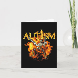 Autism Skeleton Guns Funny Fire Bones Spooky Kort