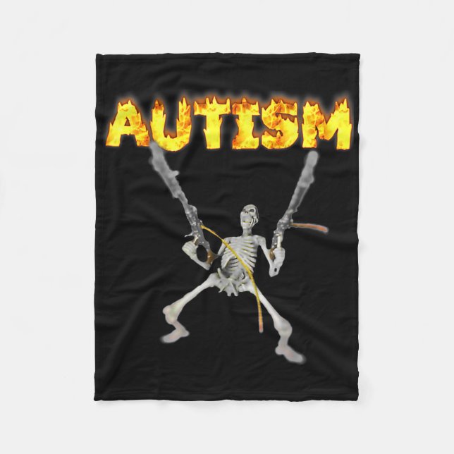 Autism Skeleton Lustigt specificerat Dank Memb 1 Fleecefilt (Framsidan)