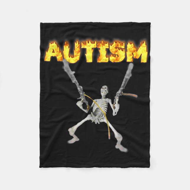 Autism Skeleton Lustigt specifikt dank Memb 3 Fleecefilt (Framsidan)