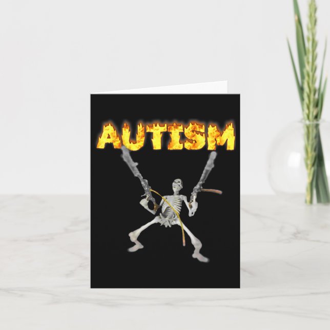 Autism Skeleton Lustigt specifikt dank Memb 3 Kort (Framsida)