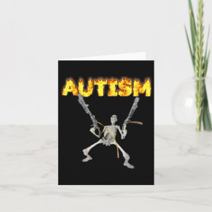 Autism Skeleton Lustigt specifikt dank Memb 3 Kort