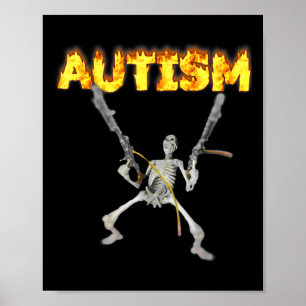 Autism Skeleton Lustigt specifikt dank Memb 3 Poster
