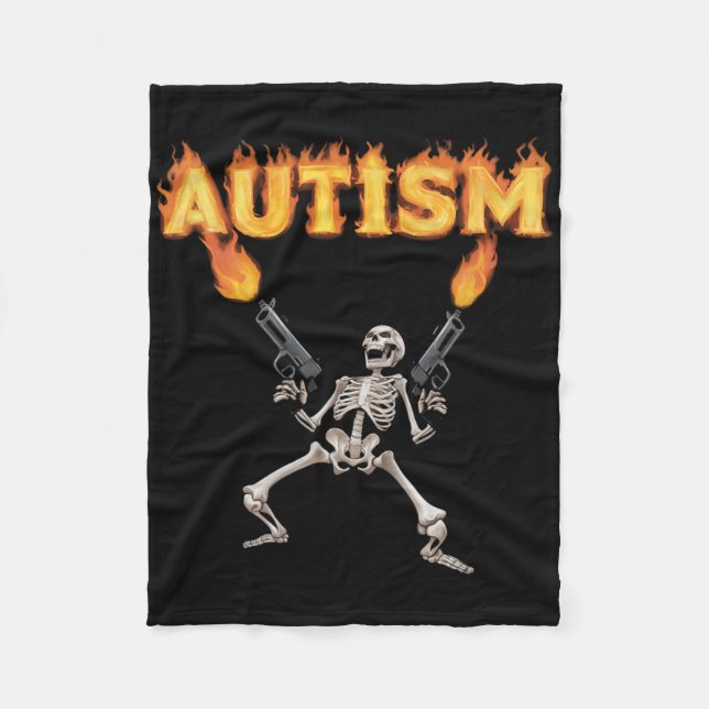 Autism Skeleton Lustigt specifikt dank-minne Fleecefilt (Framsidan)