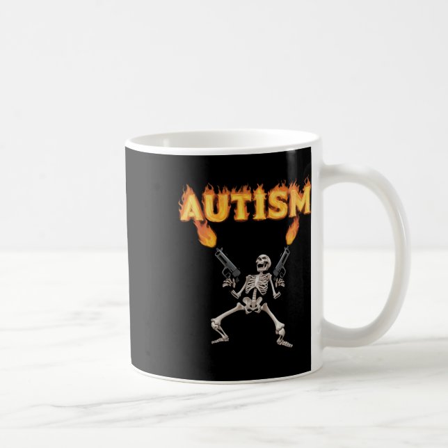 Autism Skeleton Lustigt specifikt dank-minne Kaffemugg (Höger)