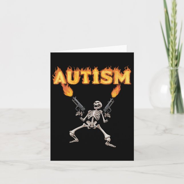 Autism Skeleton Lustigt specifikt dank-minne Kort (Framsida)