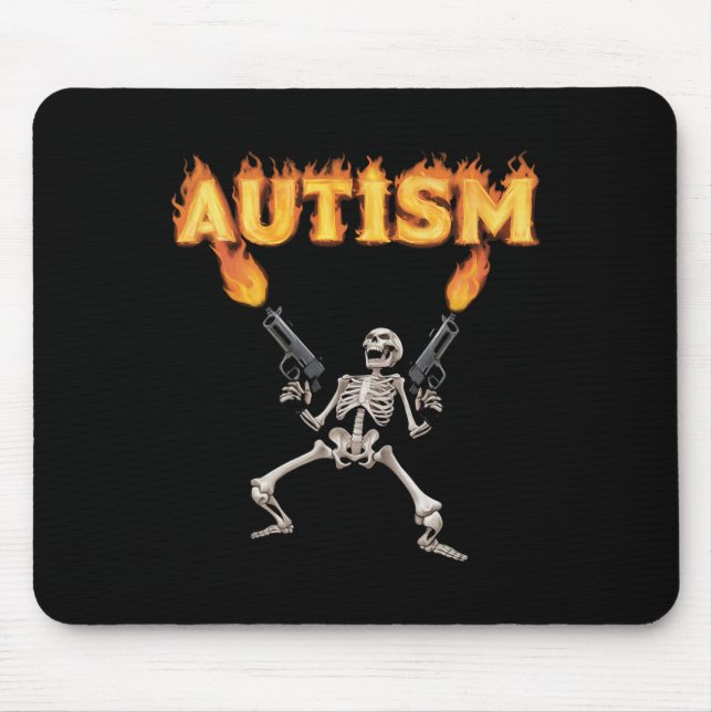 Autism Skeleton Lustigt specifikt dank-minne Musmatta (Framsidan)