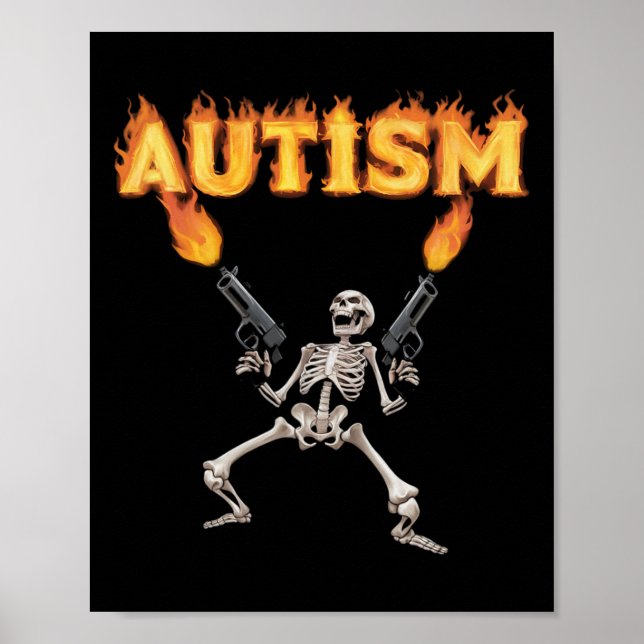 Autism Skeleton Lustigt specifikt dank-minne Poster (Framsidan)