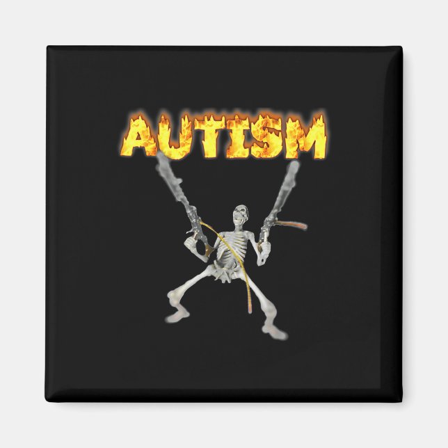 Autism Skeleton Meme Magnet (Framsidan)