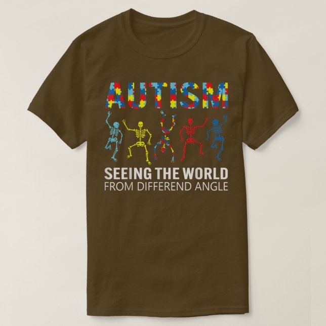 Autism Skeleton ser världen från ett annat  T Shirt (Design framsida)