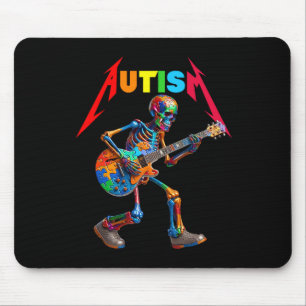 Autism Skelett Gitarr Rock Pussel Musik Autism Med Musmatta