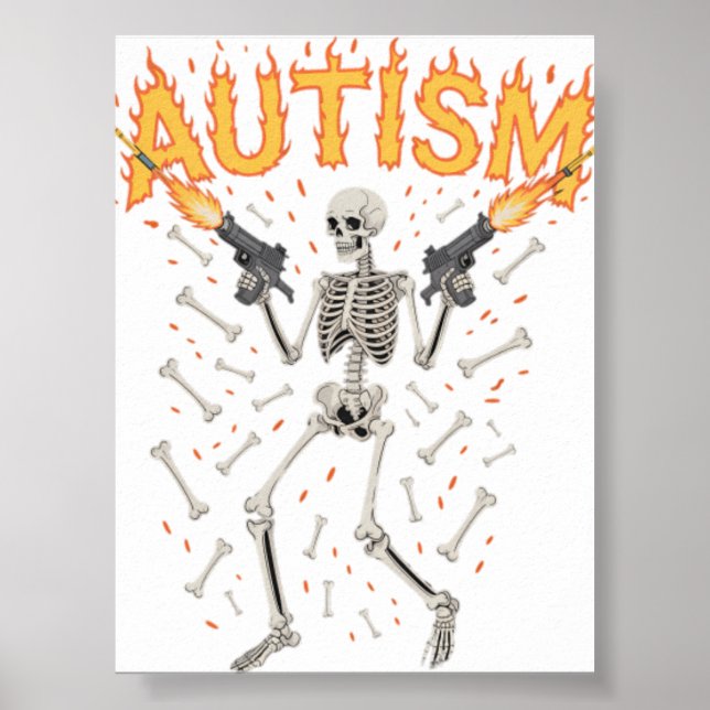 Autism Skelett Roligt Särskilt Specifikt Meme Auti Poster (Framsidan)