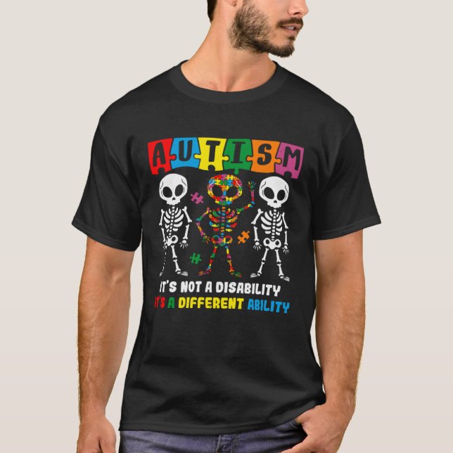 Autism Skull Dance  Autism Awareness For Mom Dad K T Shirt (Framsida)