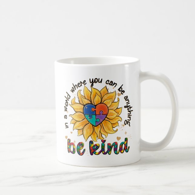 Autism Solros ska vara snäll Kaffemugg (Höger)