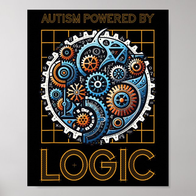 autism som drivs av logiska mekaniska redskap poster (Framsidan)