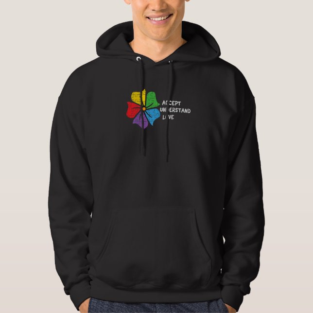 Autism som förstår och accepterar och Kärlek vid k Hoodie (Framsida)