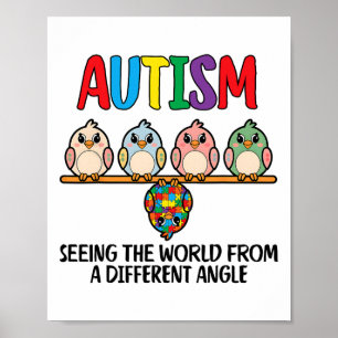 Autism som ser världen från ett annat Vinkelt Uggl Poster