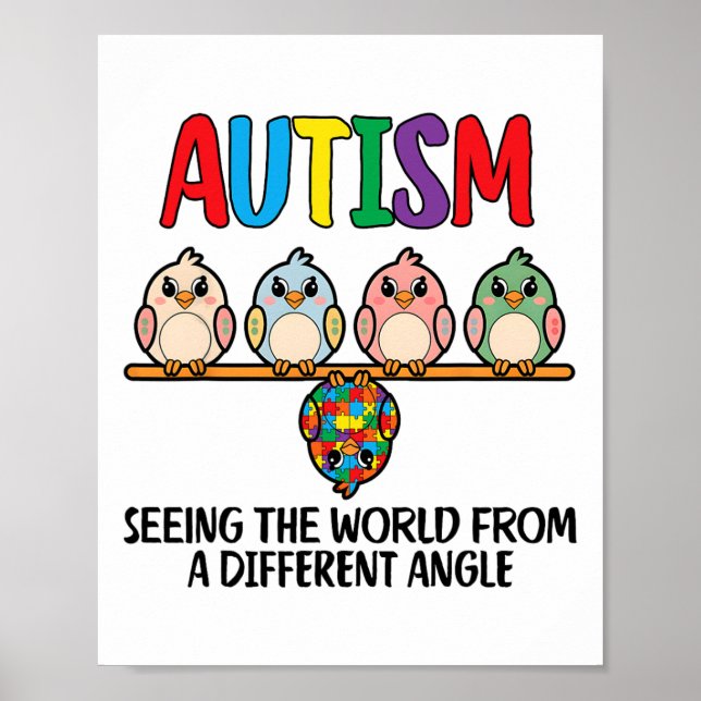 Autism som ser världen från ett annat Vinkelt Uggl Poster (Framsidan)