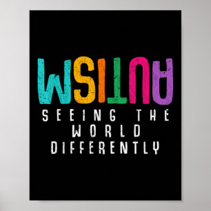 Autism som ser världen på olika sätt stödja autism poster