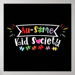 Autism Son Barndotter Au-some Kid Society Poster