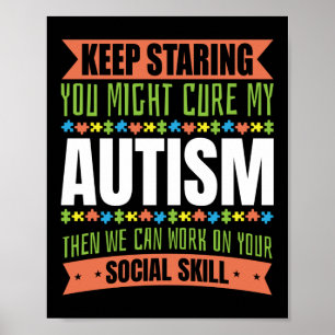 Autism Son Behålla till barn Strimmar illa Poster