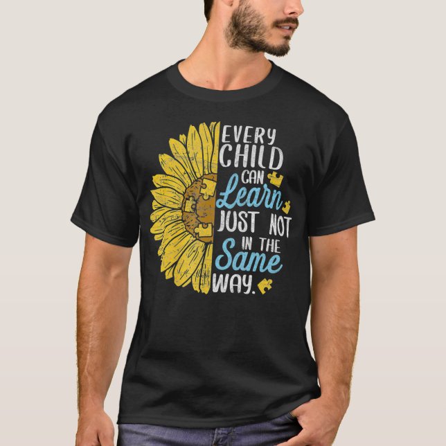 Autism Speciell Education Teacher SunblommTee Wo T Shirt (Framsida)