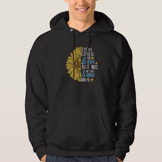 Autism Speciell Education Teacher SunblommTee Wom Hoodie (Framsida)