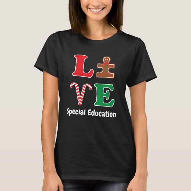 Autism Speciellare lärare i skolundervisning jul K T Shirt (Framsida)