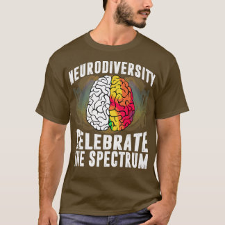 Autism Spectrum ASD ADHD Rainbow Brain Neurodivers T Shirt