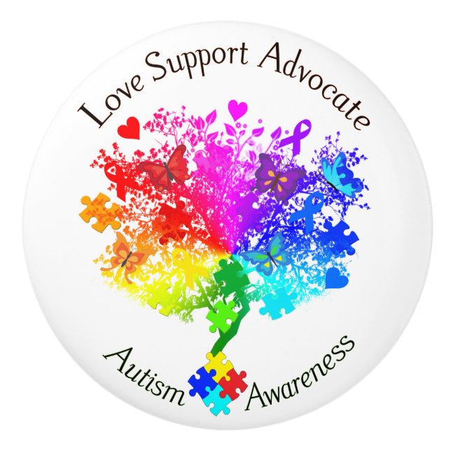 Autism Spectrum Träd Knopp (Framsidan)