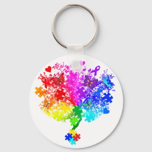 Autism Spectrum Träd Nyckelring
