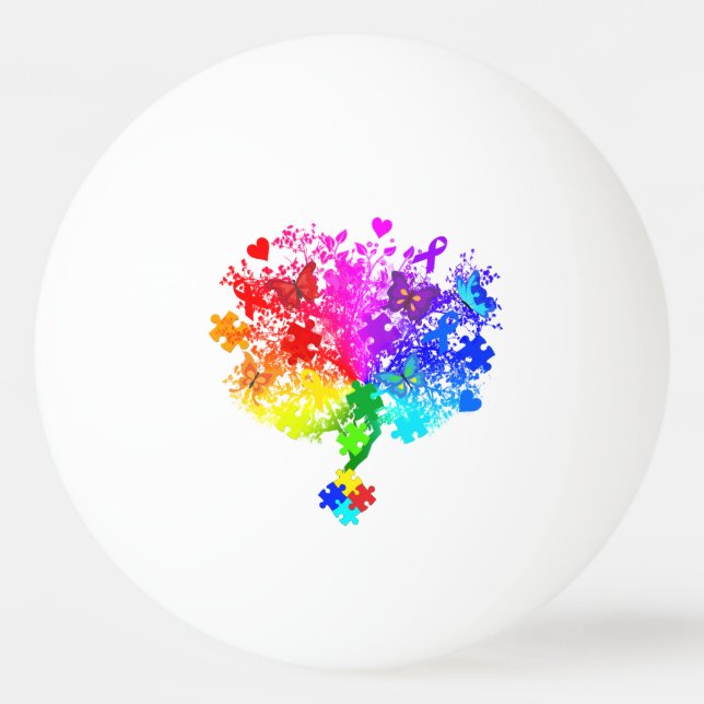 Autism Spectrum Träd Pingisboll (Framsidan)