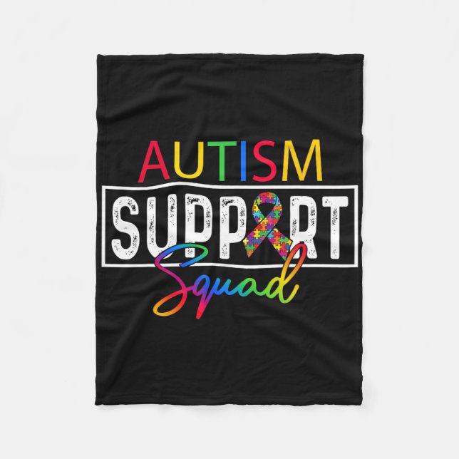Autism Squad Awareness Autism Support Team F Fleecefilt (Framsidan)