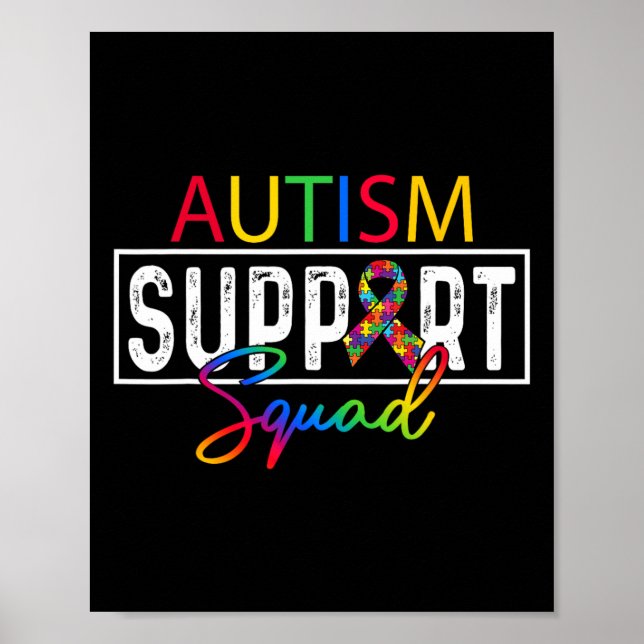 Autism Squad Medvetenhet Autism Support Team Grupp Poster (Framsidan)